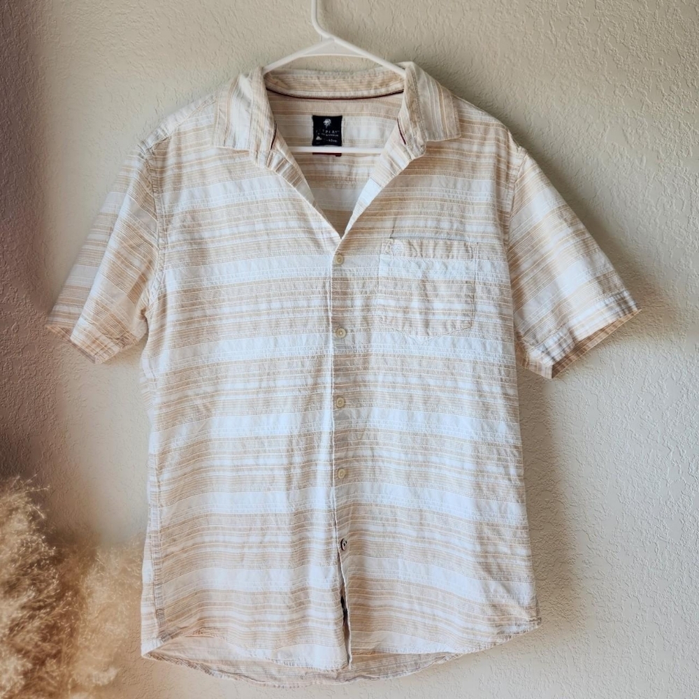 Cream and White Textured Cotton Shirt